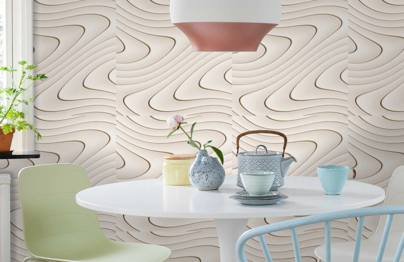 Обои 10270-01 фото в интерьере кухни