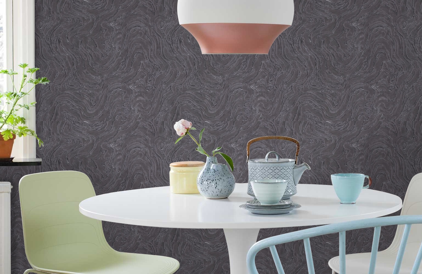 Обои 10274-05 фото в интерьере кухни Обои 10274-05 фото в интерьере кухни