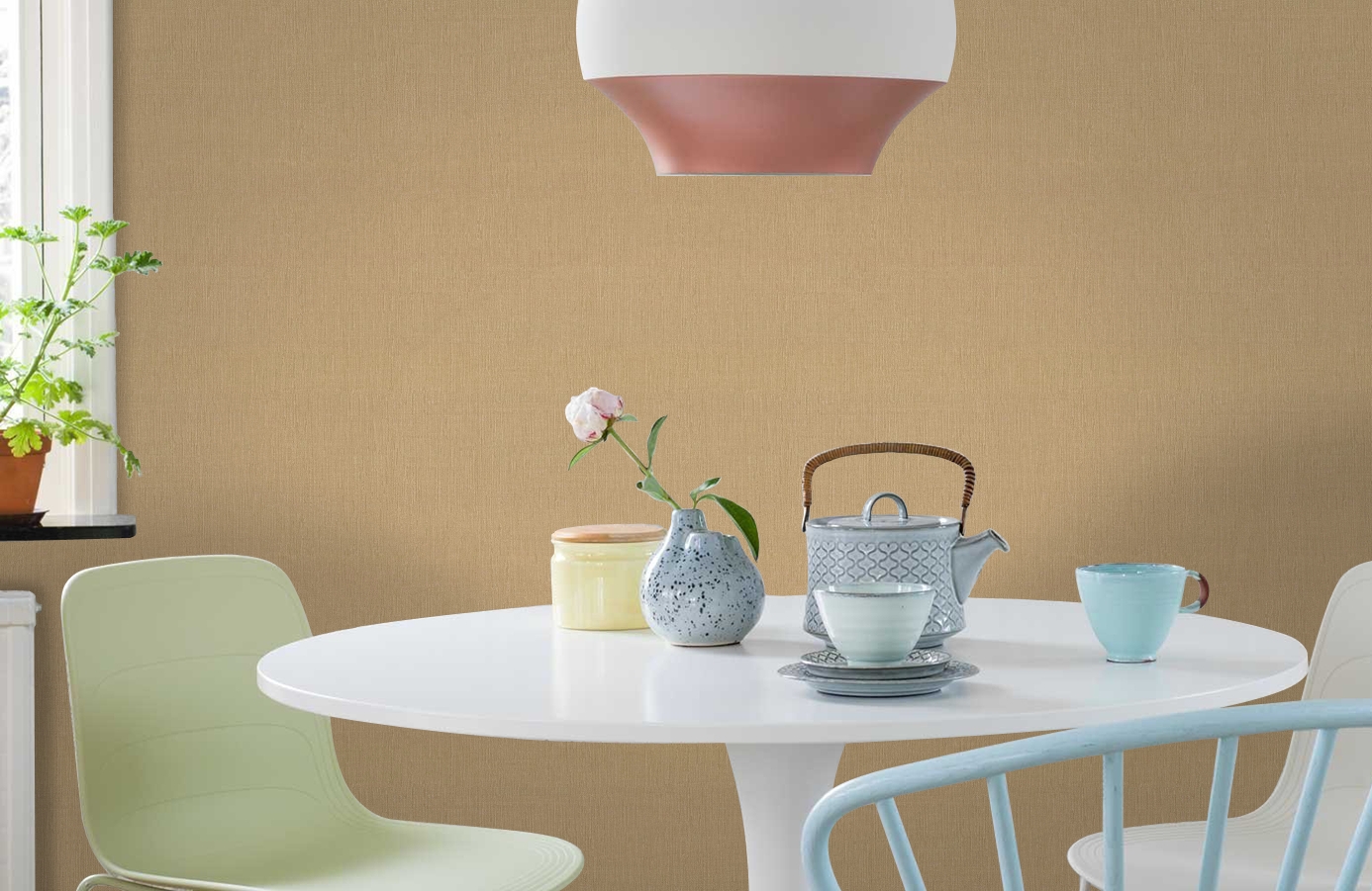 Обои 10276-09 фото в интерьере кухни