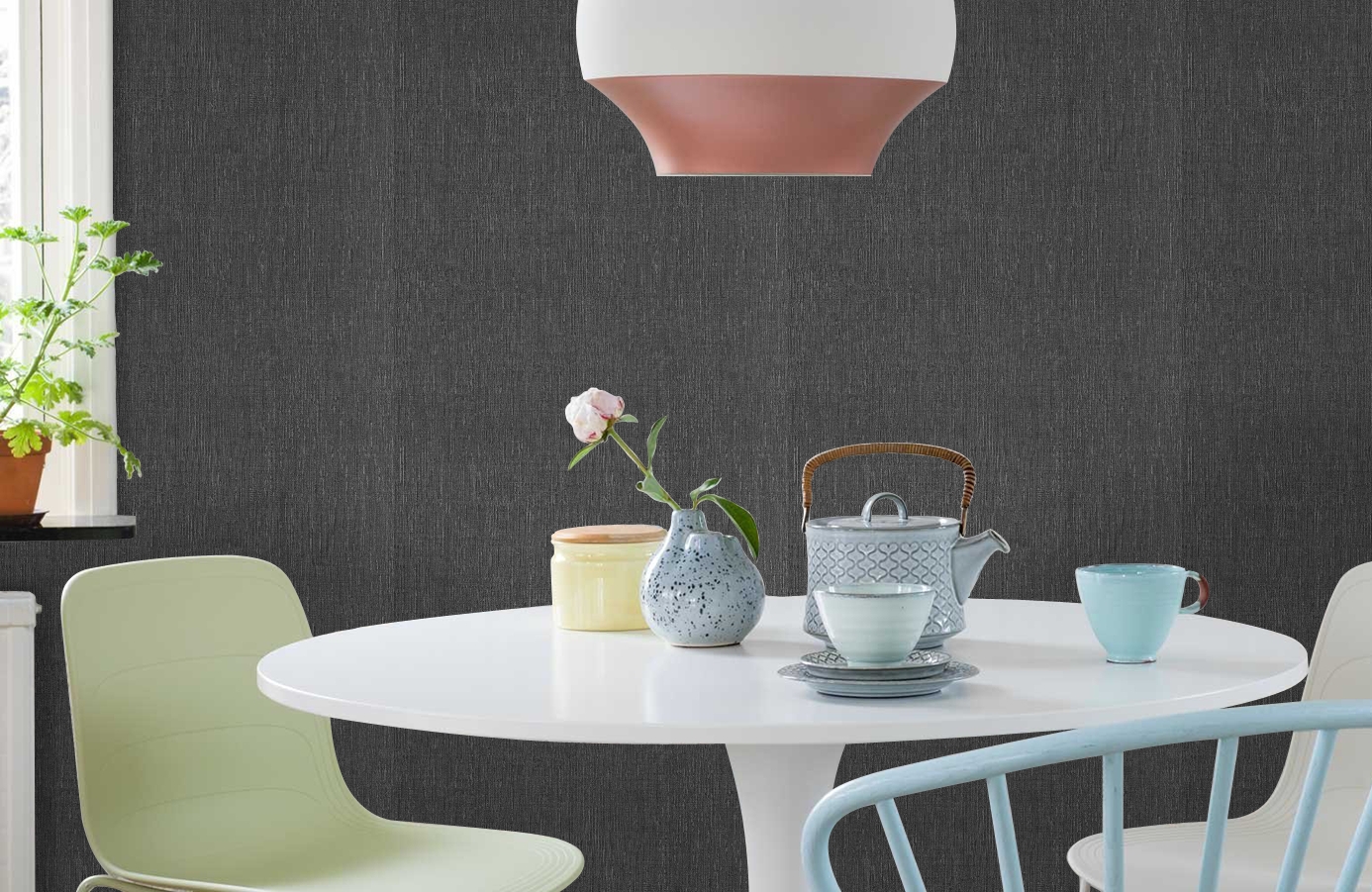 Обои 10276-11 фото в интерьере кухни