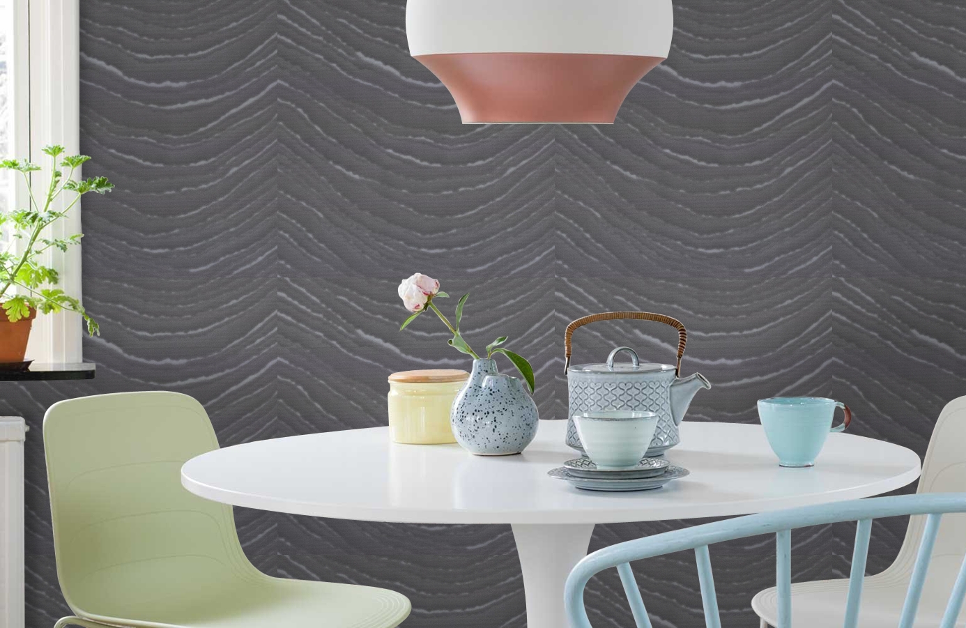 Обои 10278-04 фото в интерьере кухни