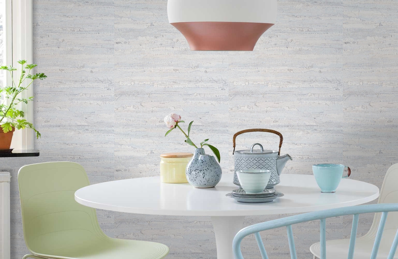 Обои 10355-05 фото в интерьере кухни