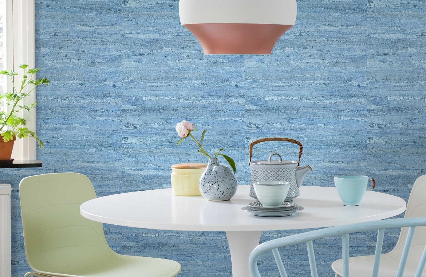 Обои 10355-07 фото в интерьере кухни Обои 10355-07 фото в интерьере кухни