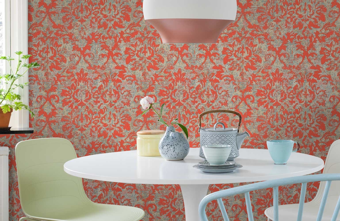 Обои 10357-04 фото в интерьере кухни Обои 10357-04 фото в интерьере кухни