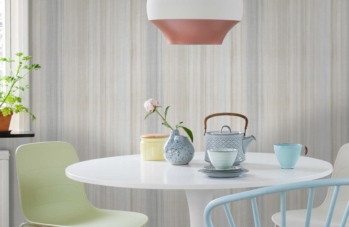 Обои 10439-02 фото в интерьере кухни