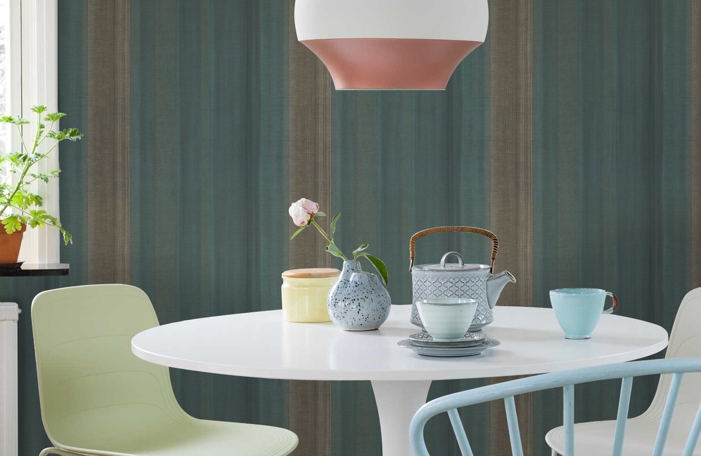 Обои 10439-05 фото в интерьере кухни