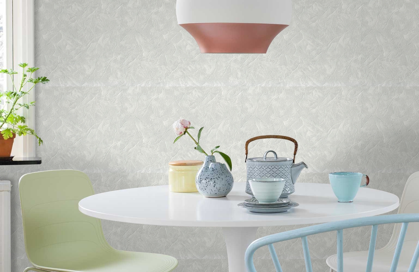 Обои 8010-08 фото в интерьере кухни