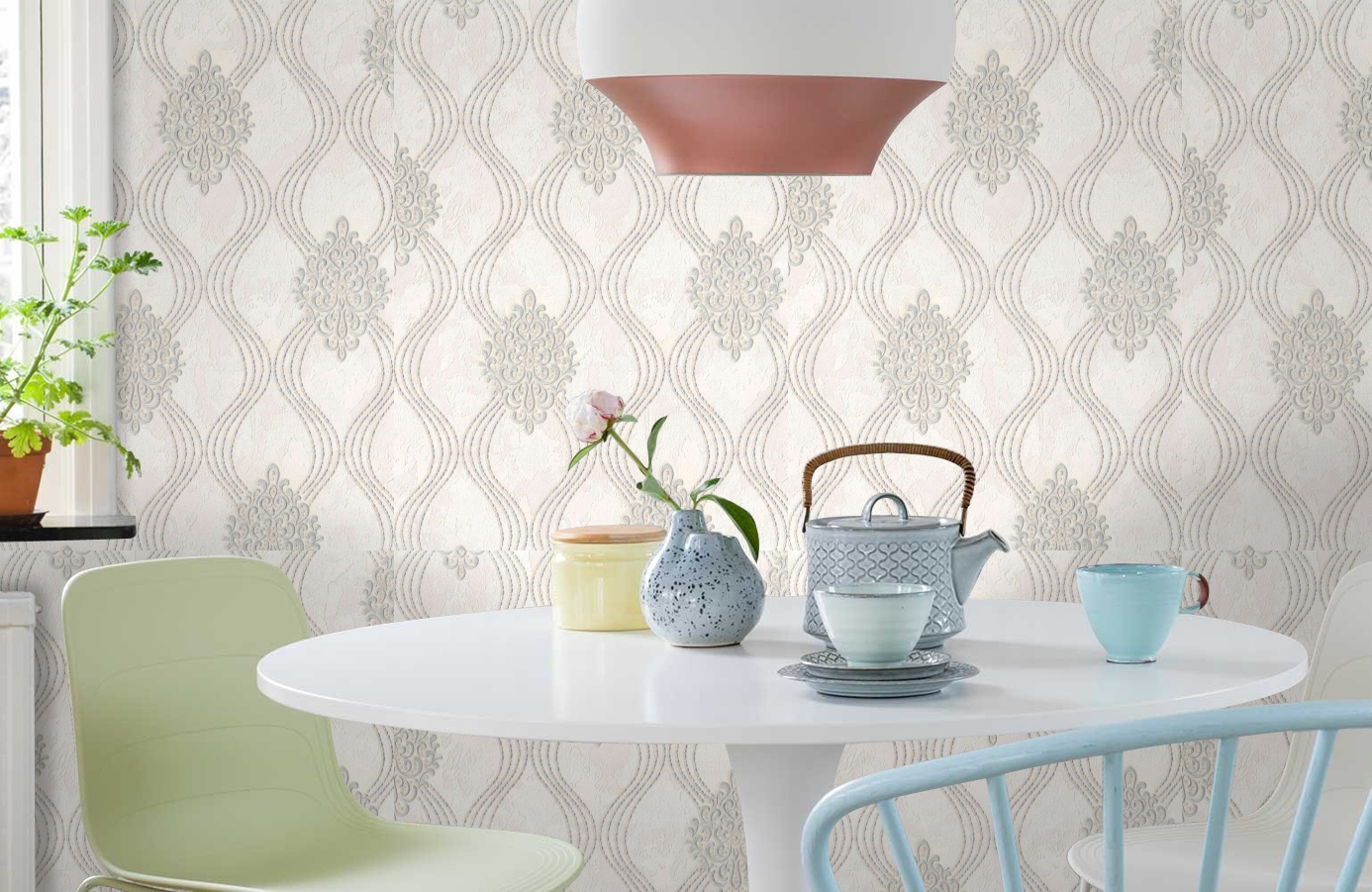 Обои 8017-00 фото в интерьере кухни