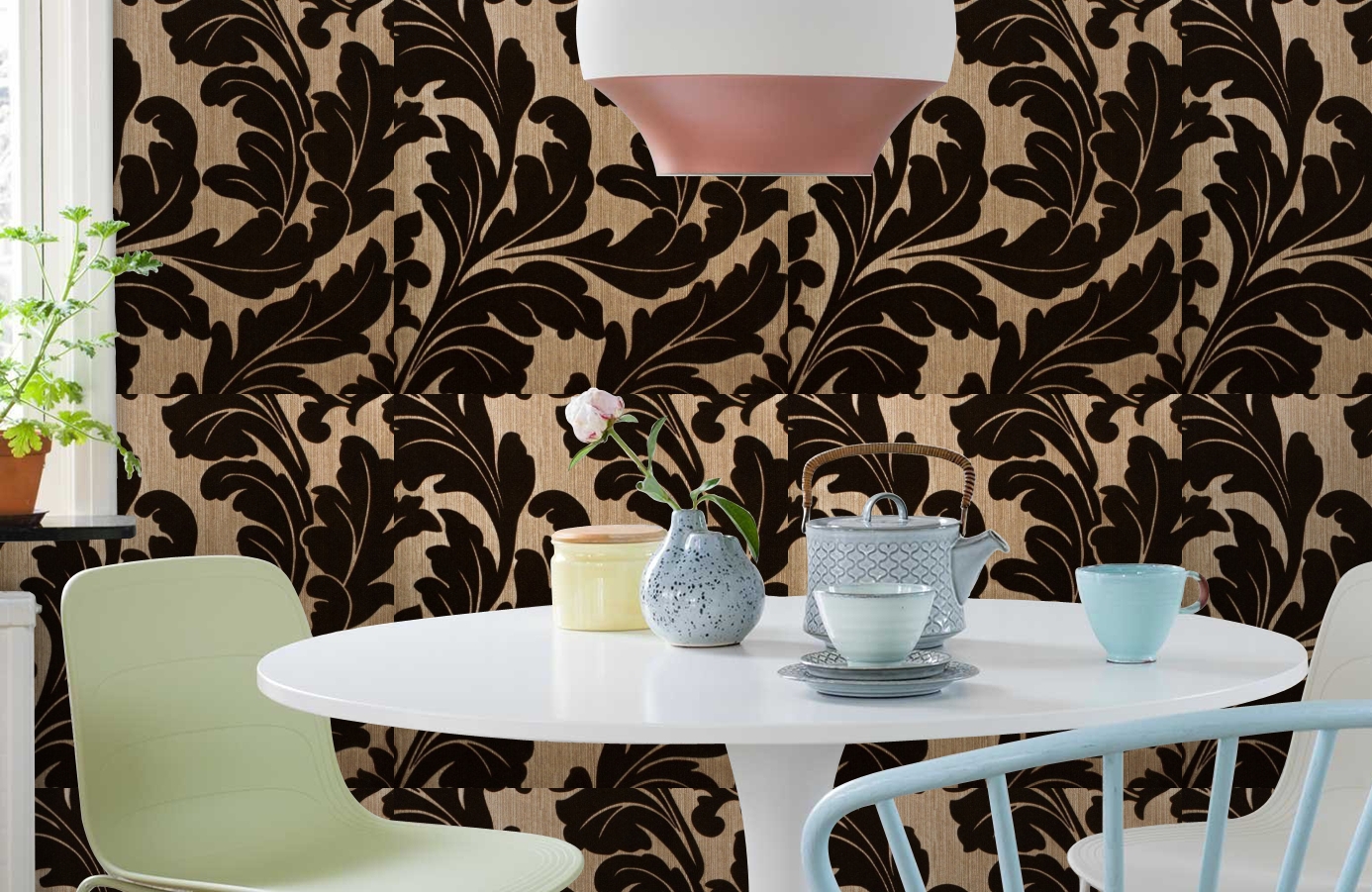 Обои 195005 фото в интерьере кухни