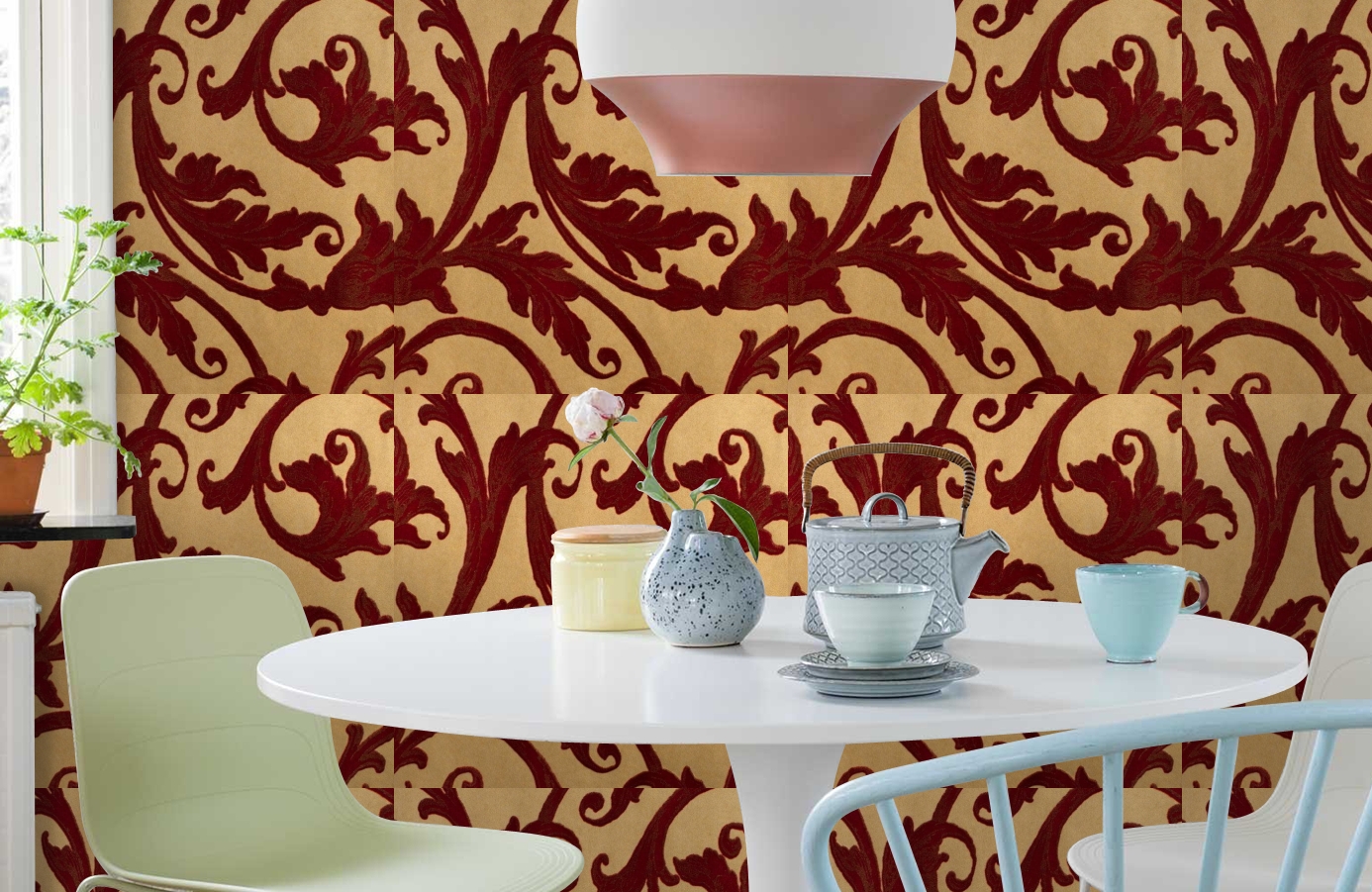 Обои 195008 фото в интерьере кухни