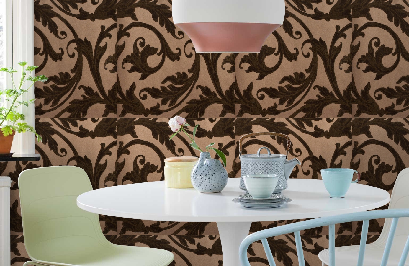 Обои 195011 фото в интерьере кухни