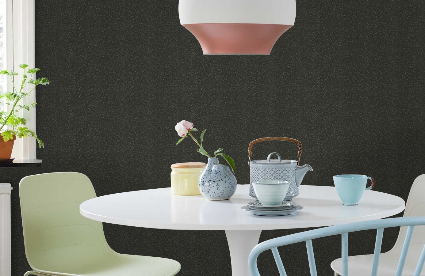 Обои RC19023 фото в интерьере кухни