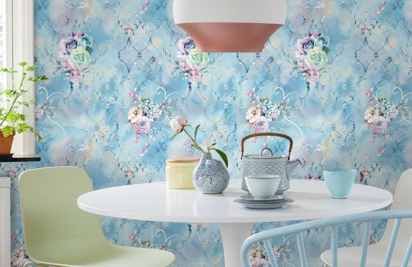 Обои 11700-02 фото в интерьере кухни