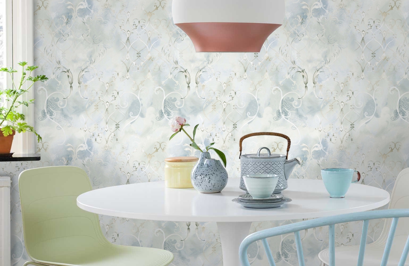 Обои 11800-04 фото в интерьере кухни