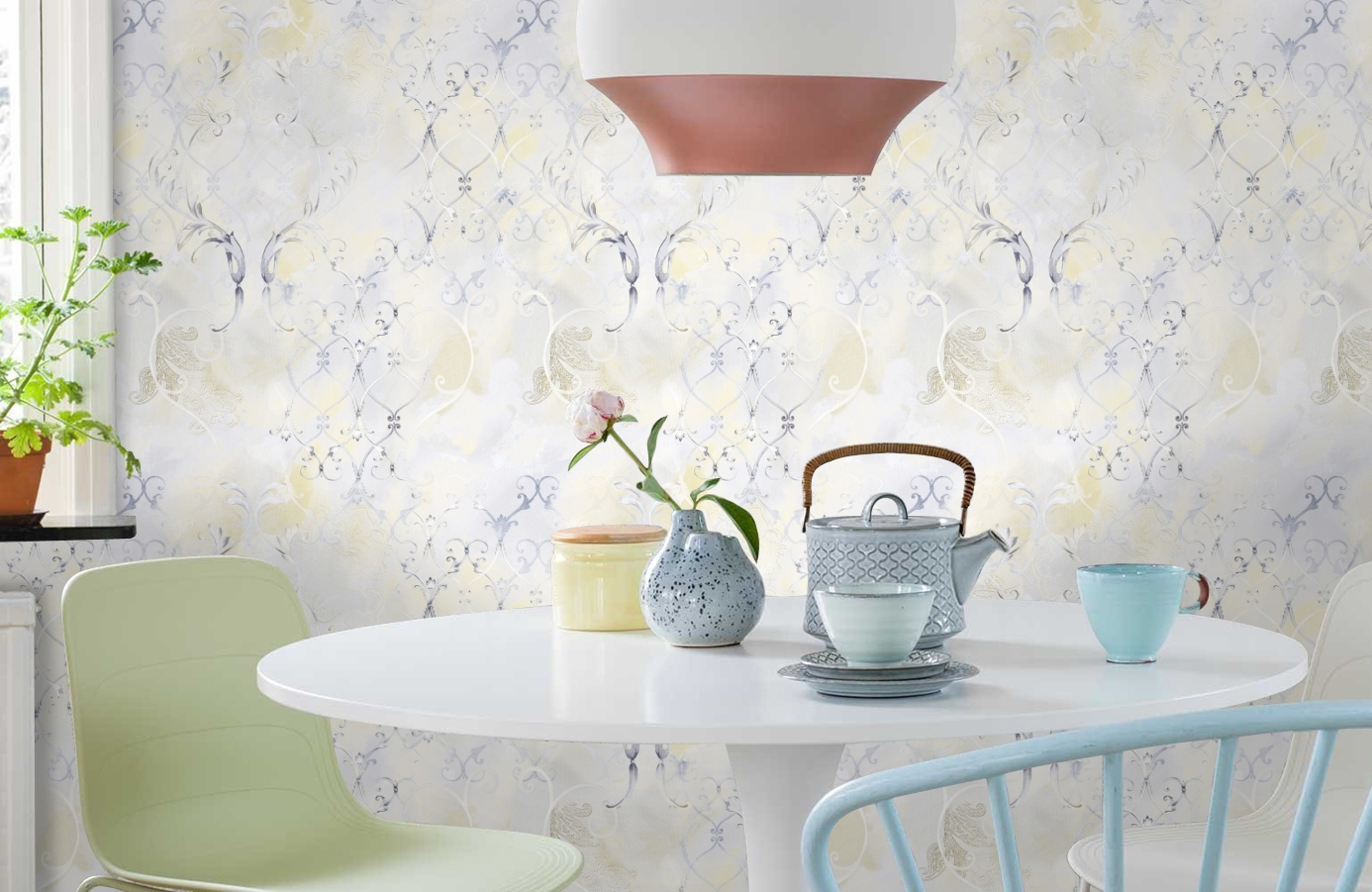 Обои 11800-08 фото в интерьере кухни