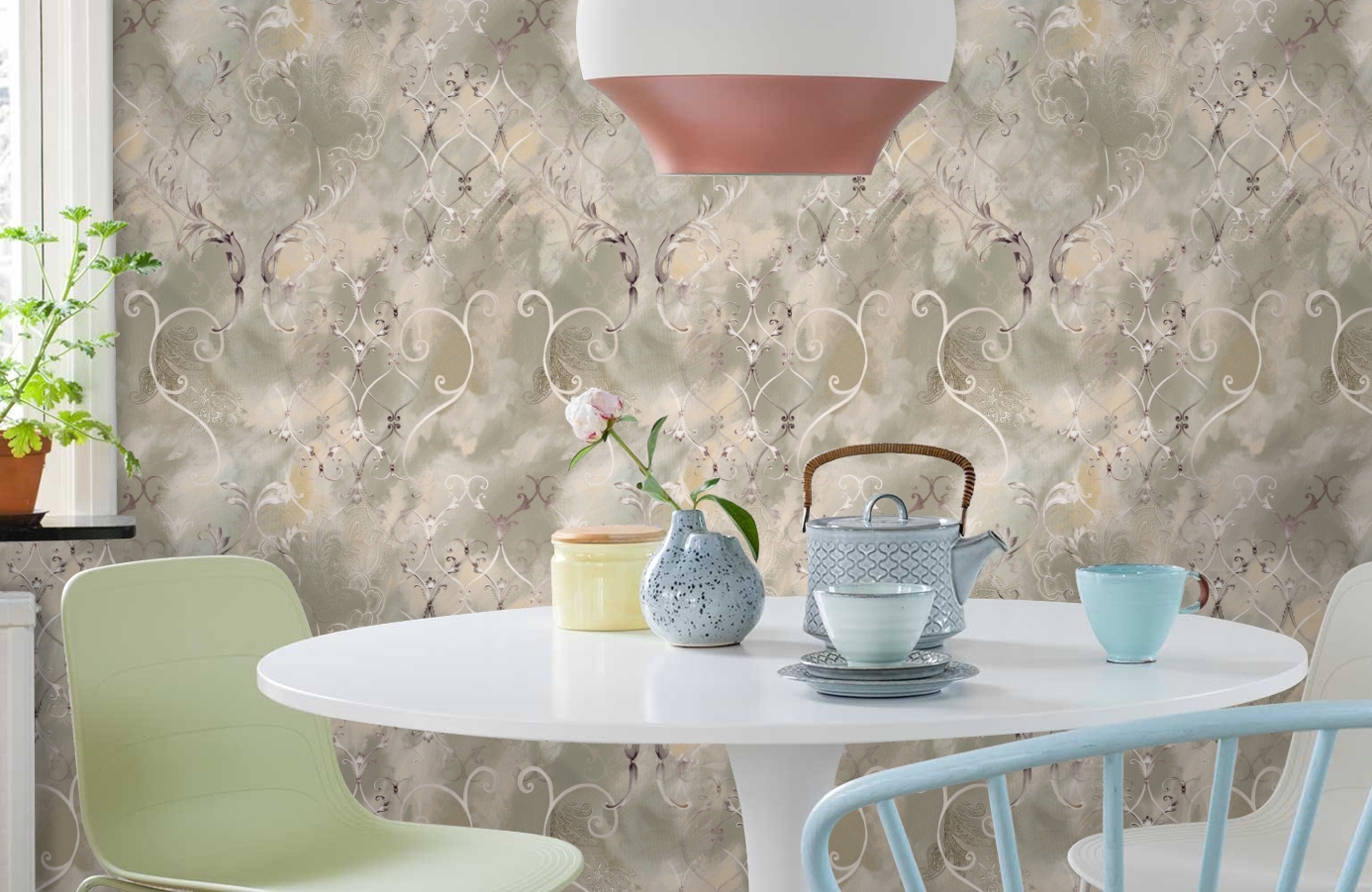 Обои 11800-09 фото в интерьере кухни