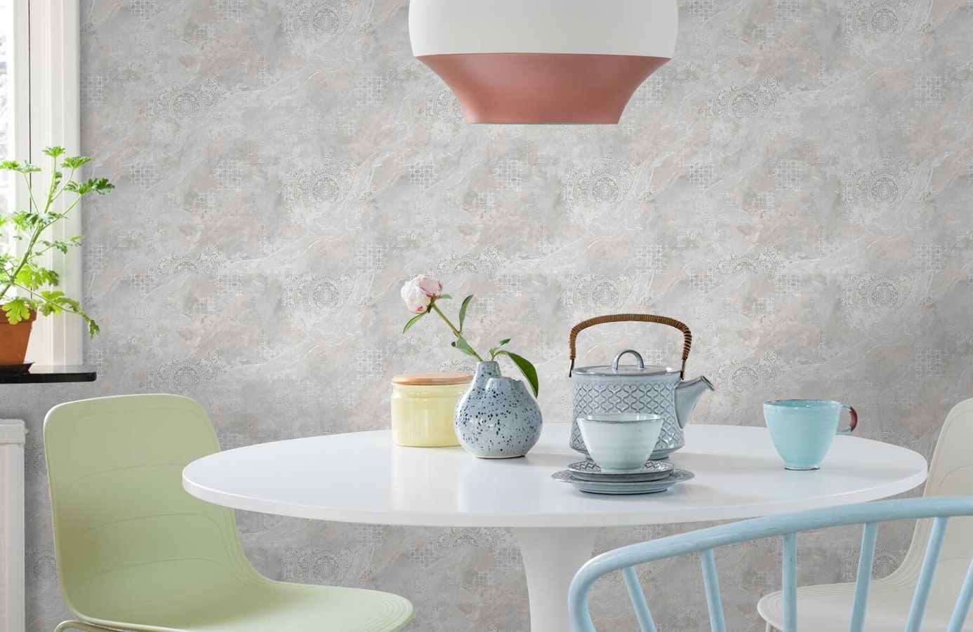 Обои 285616 фото в интерьере кухни