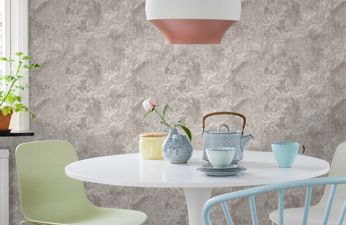 Обои 285618 фото в интерьере кухни