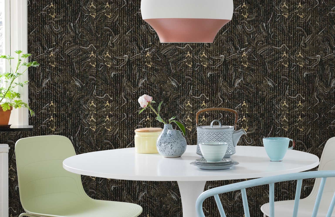 Обои 84028 фото в интерьере кухни