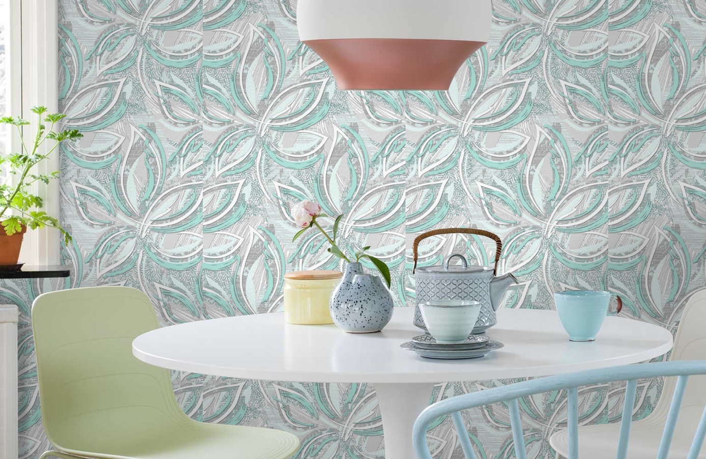 Обои 888863 фото в интерьере кухни