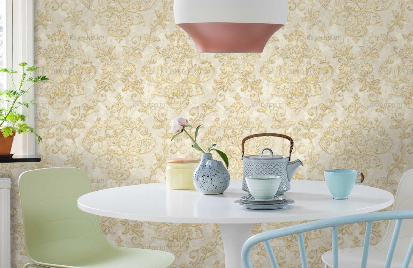 Обои MC11502 фото в интерьере кухни