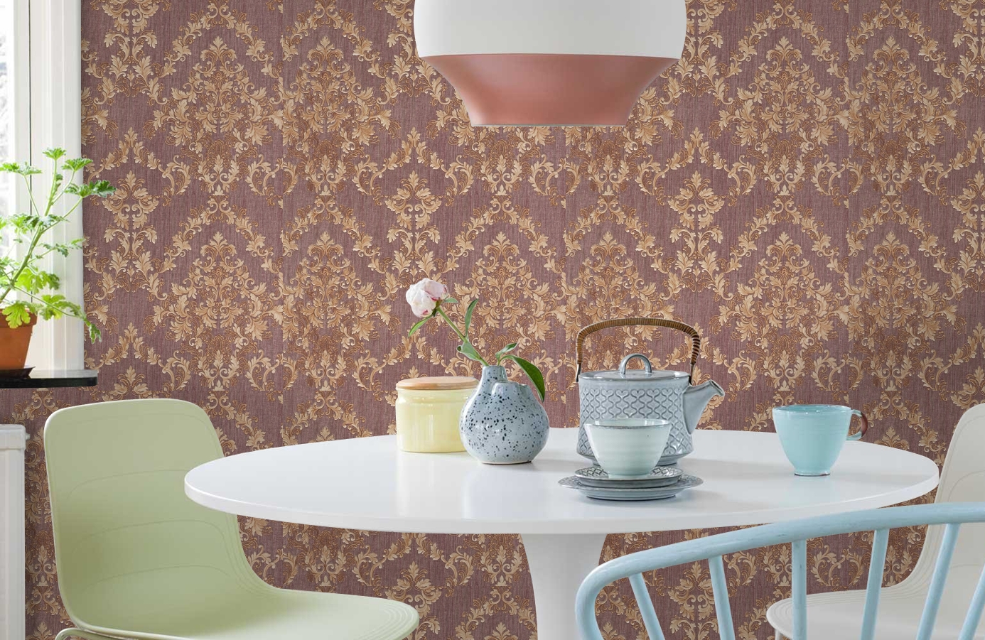 Обои M41115 фото в интерьере кухни