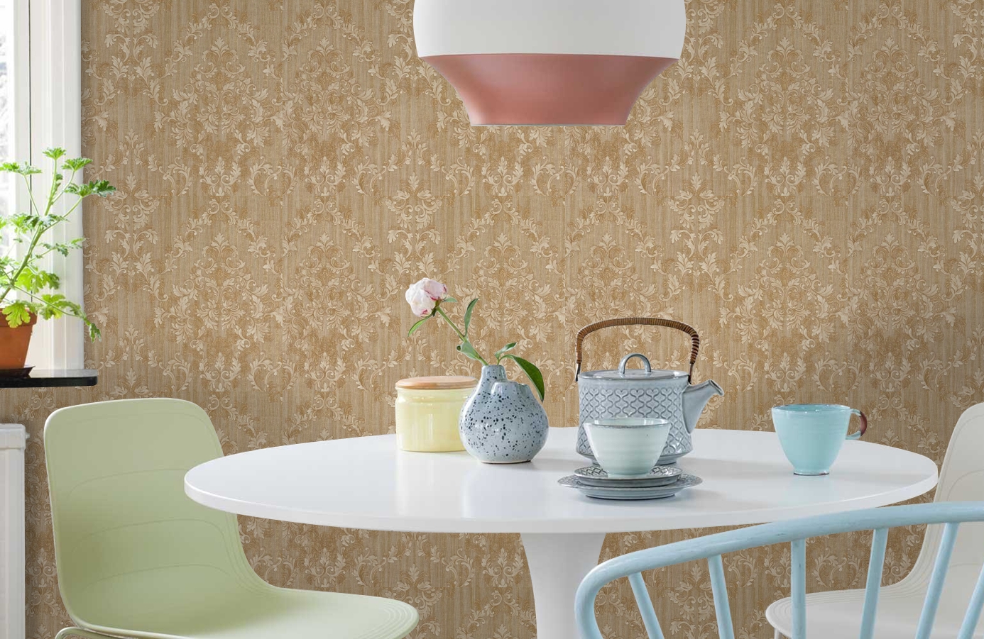 Обои M41120 фото в интерьере кухни