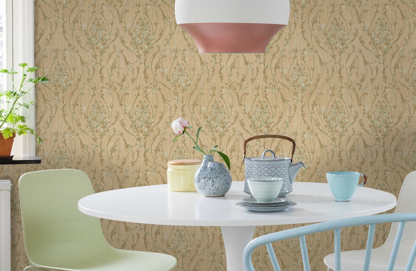 Обои M41121 фото в интерьере кухни