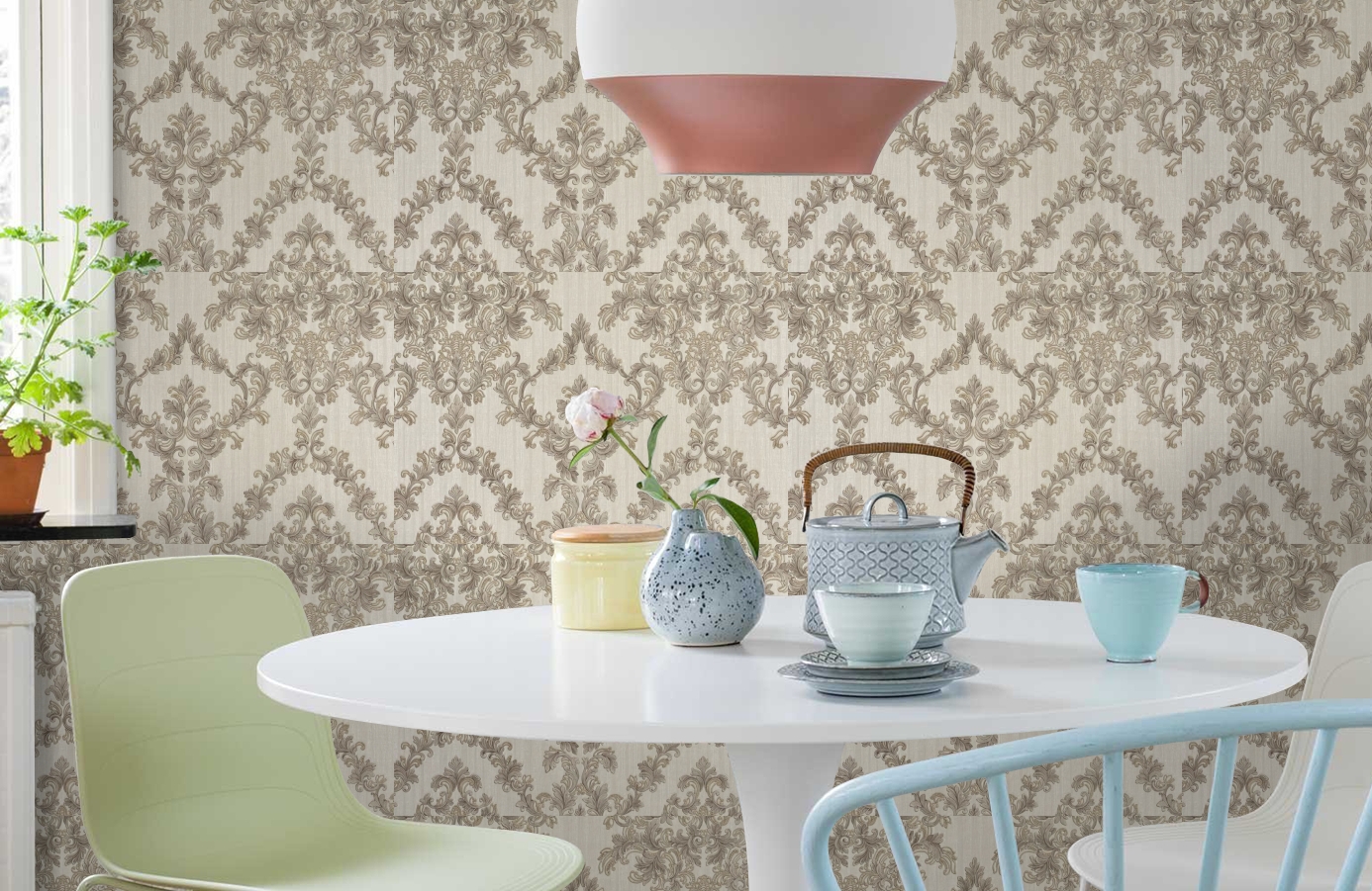 Обои M41123 фото в интерьере кухни