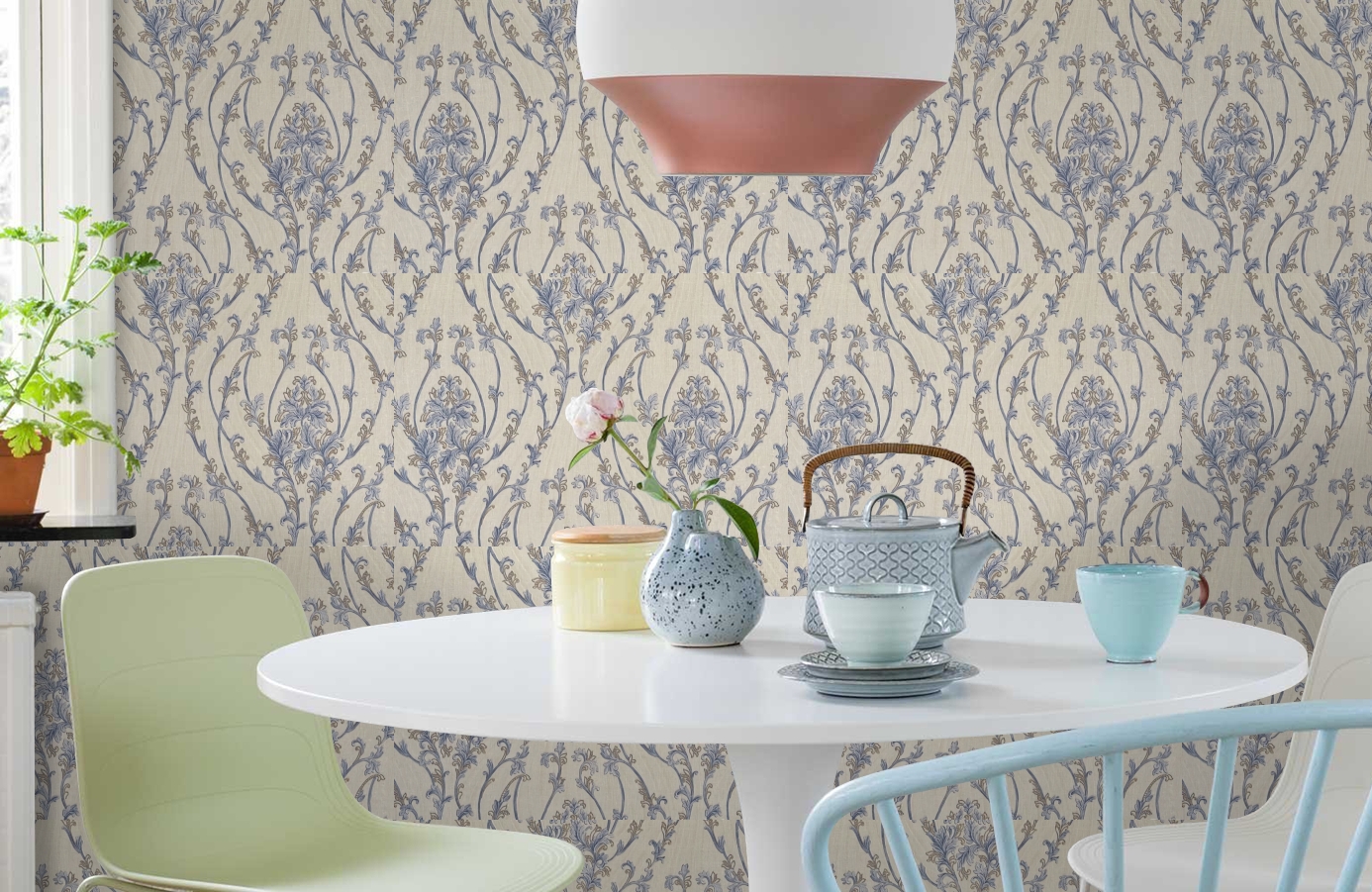 Обои M41127 фото в интерьере кухни