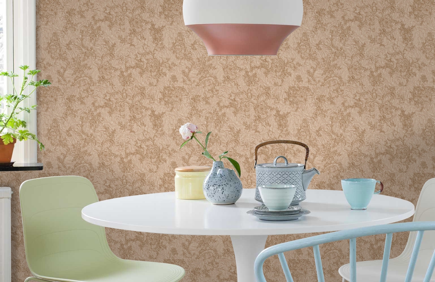 Обои M41135 фото в интерьере кухни