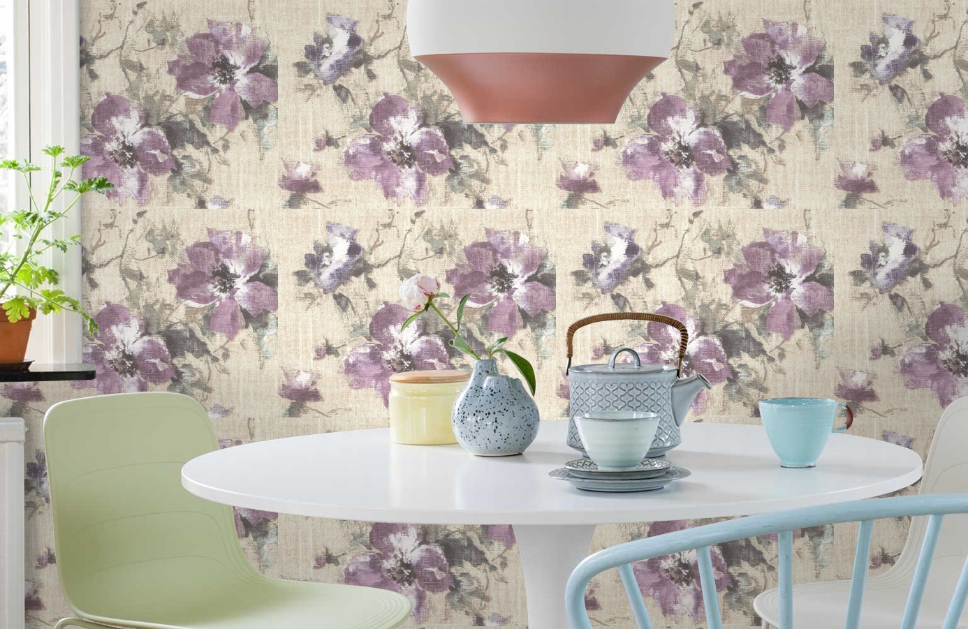 Обои R1305 фото в интерьере кухни