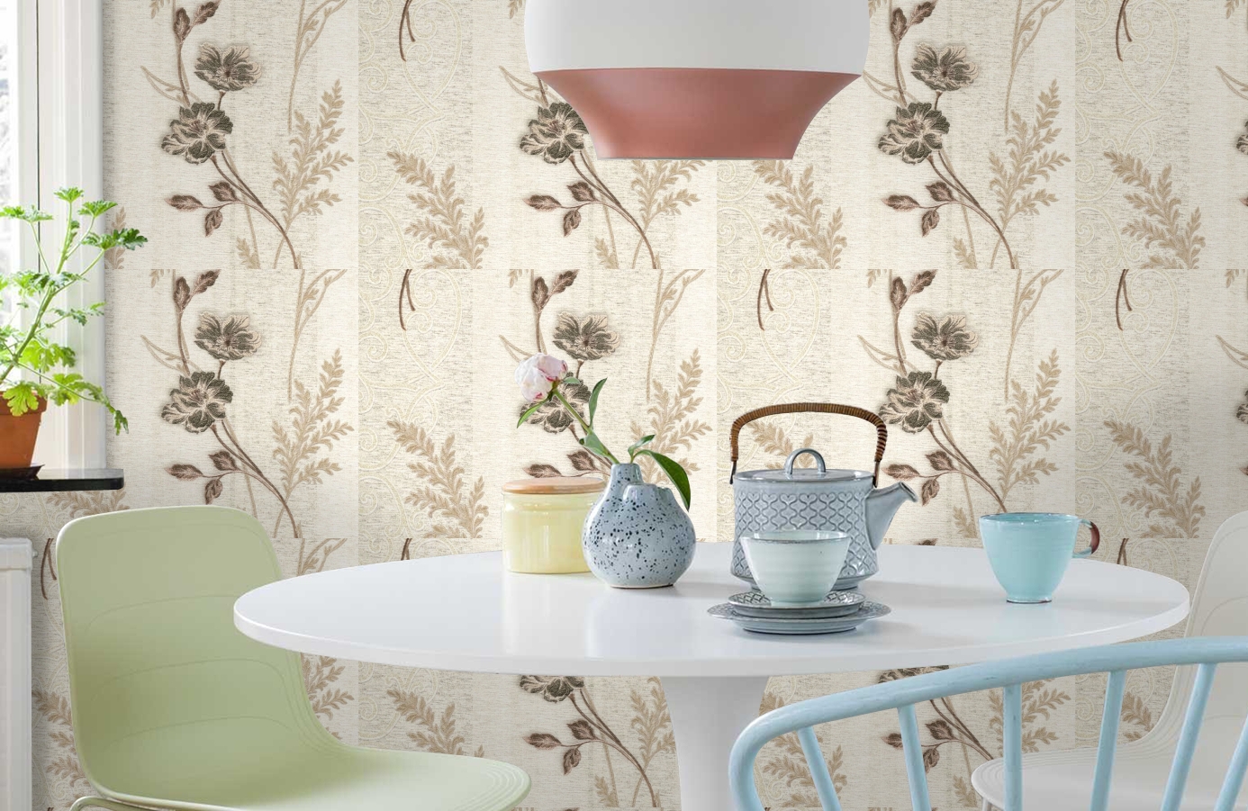 Обои R1327 фото в интерьере кухни