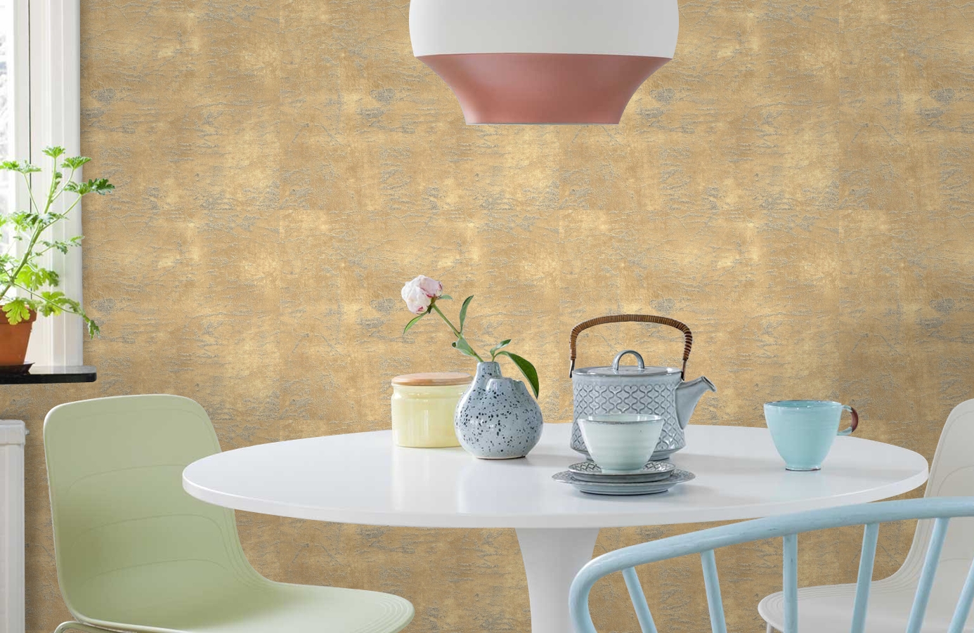 Обои R1348 фото в интерьере кухни