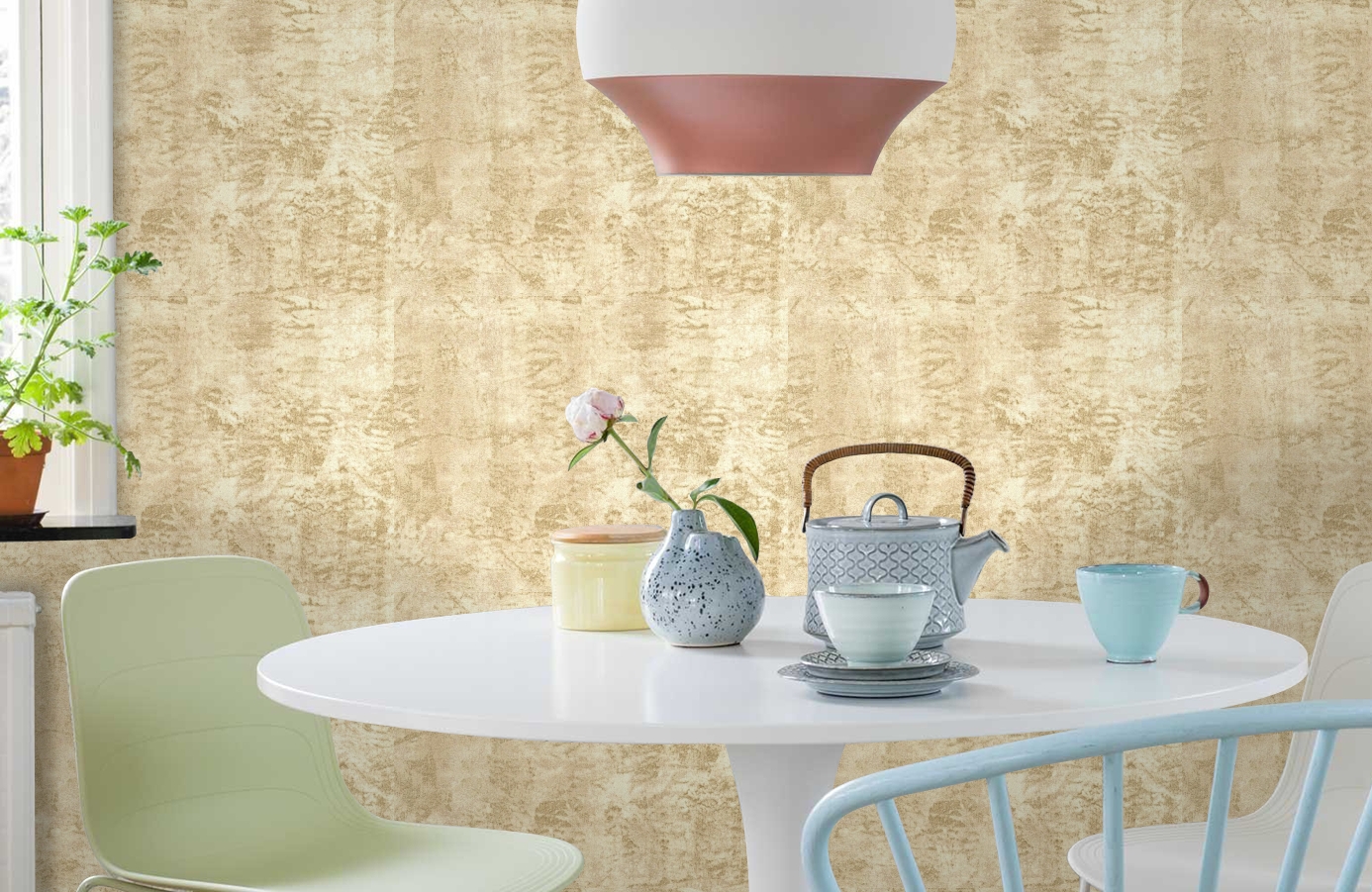 Обои R1352 фото в интерьере кухни