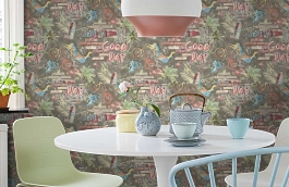 Обои 10037-04 фото в интерьере кухни превью