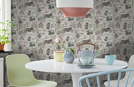 Обои 10145-03 фото в интерьере кухни превью