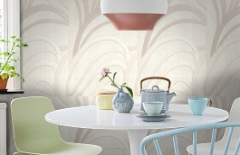 Обои 1100-00 фото в интерьере кухни превью