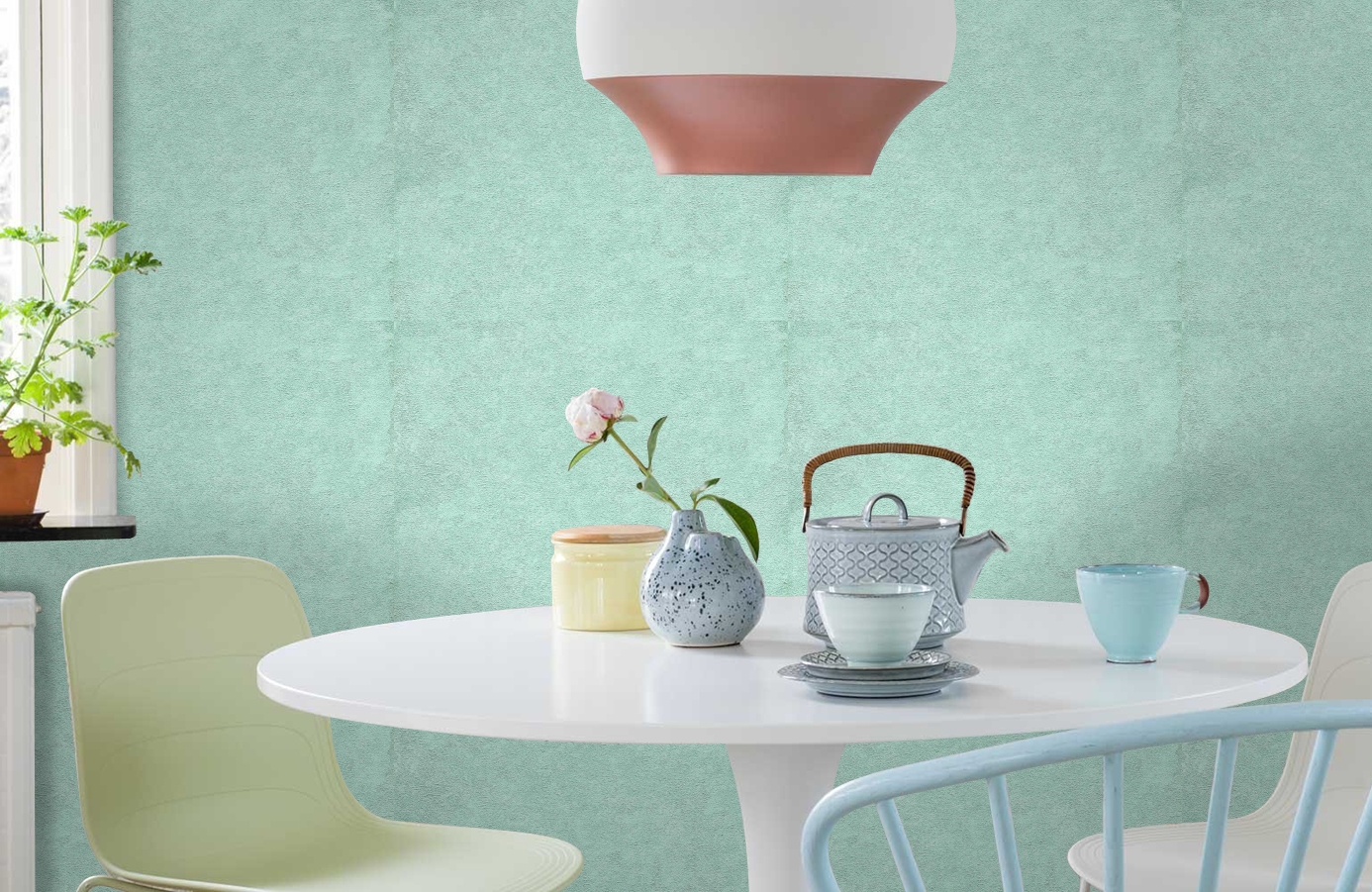 Обои 45-212-07 фото в интерьере кухни