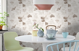 Обои 45-238-02 фото в интерьере кухни превью