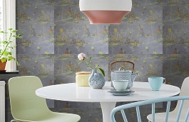 Обои 45A-326-01 фото в интерьере кухни превью