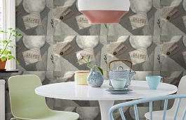 Обои 724-42 фото в интерьере кухни превью