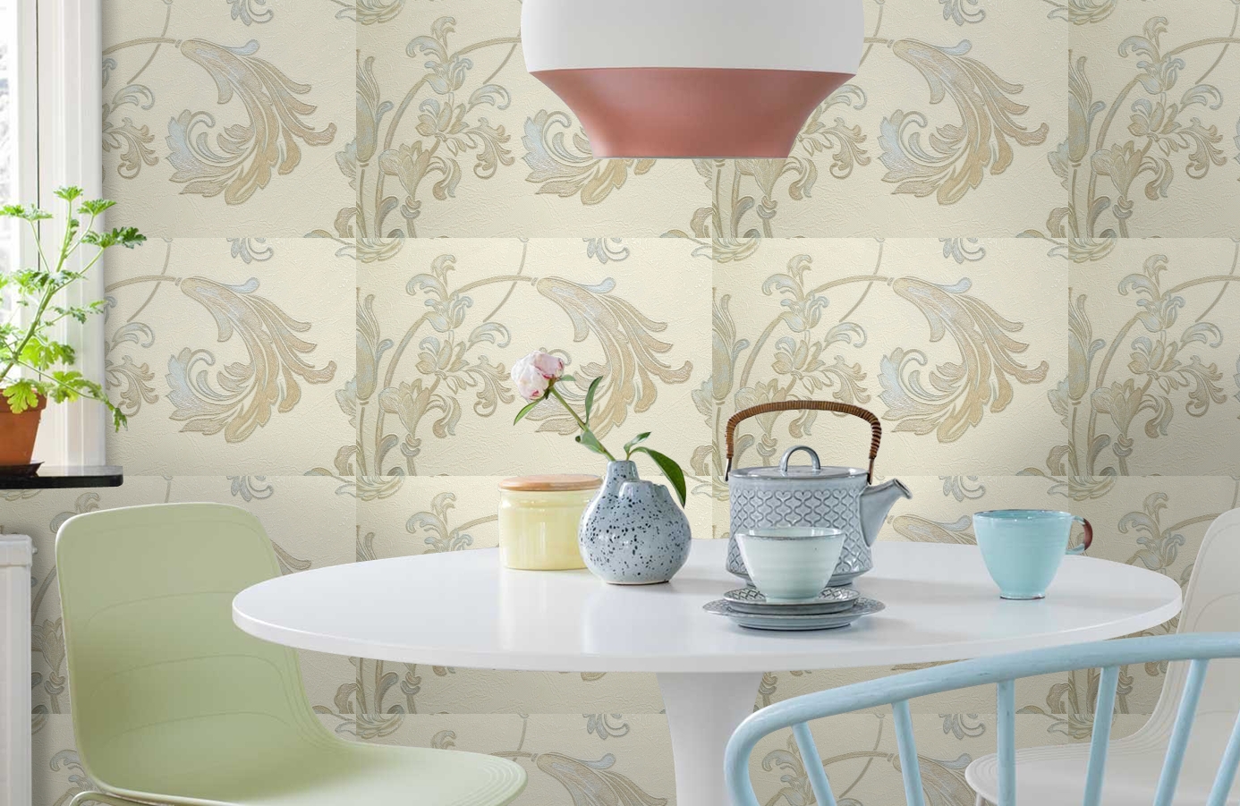 Обои 7382-26 фото в интерьере кухни Обои 7382-26 фото в интерьере кухни