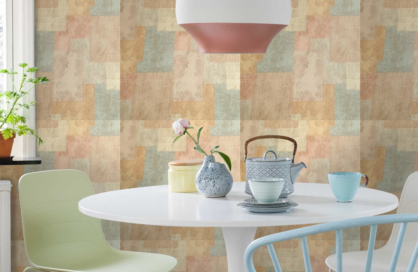 Обои 7412-25 фото в интерьере кухни