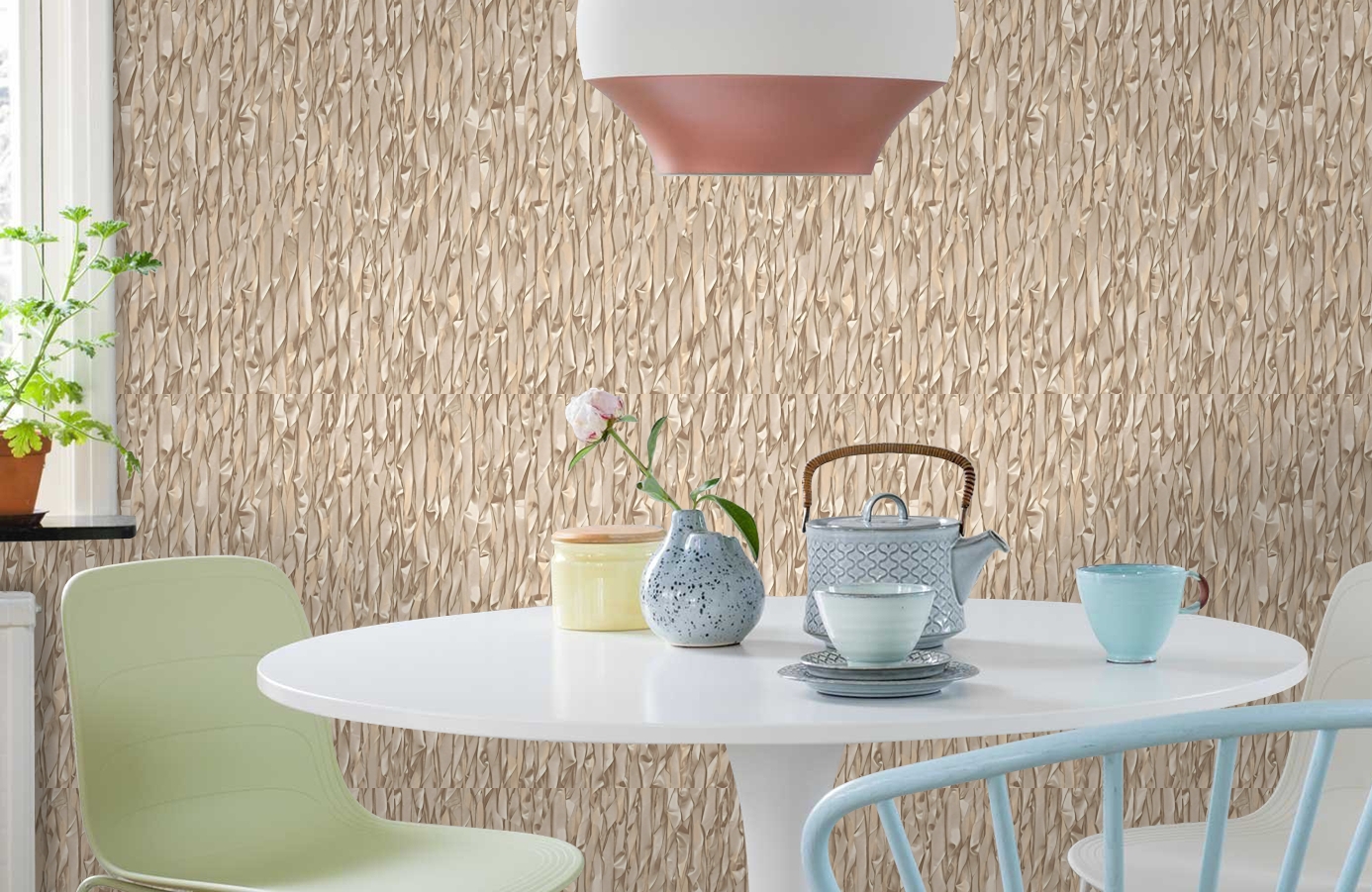 Обои 2602-7 фото в интерьере кухни