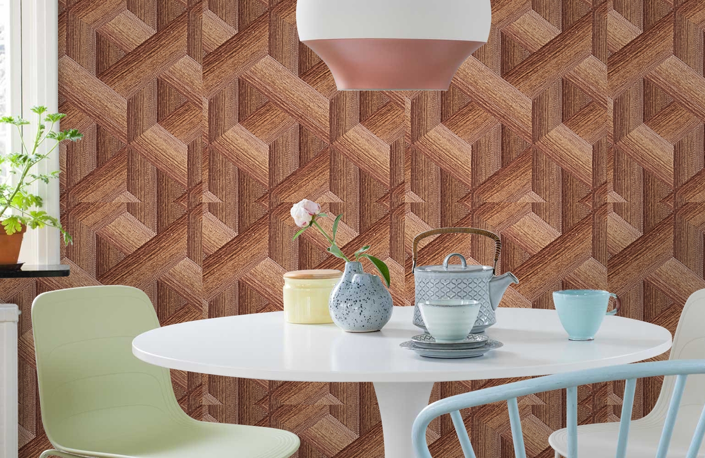 Обои 2606-5 фото в интерьере кухни