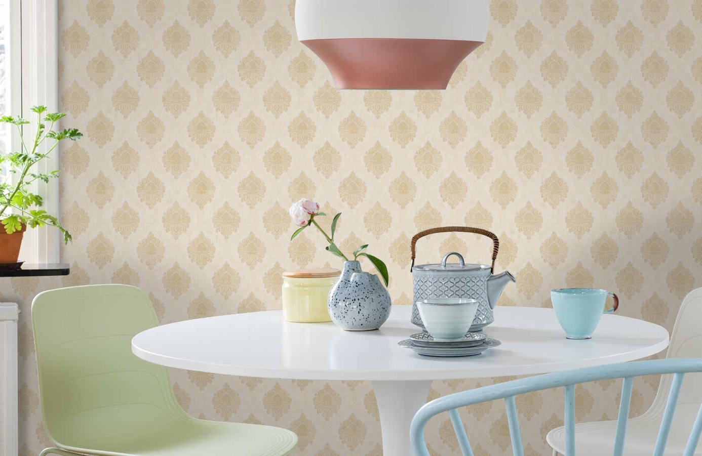 Обои TS10033 фото в интерьере кухни