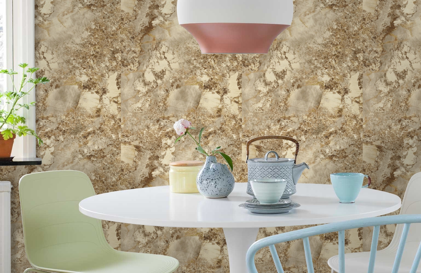 Обои 85601 фото в интерьере кухни