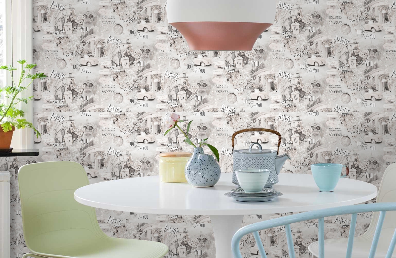 Обои 588122 фото в интерьере кухни