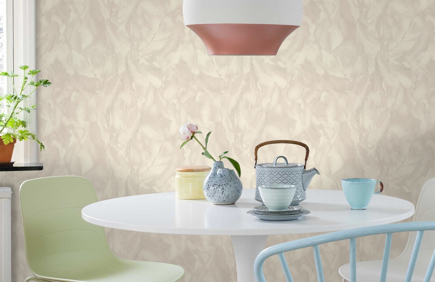 Обои 7287-02 фото в интерьере кухни